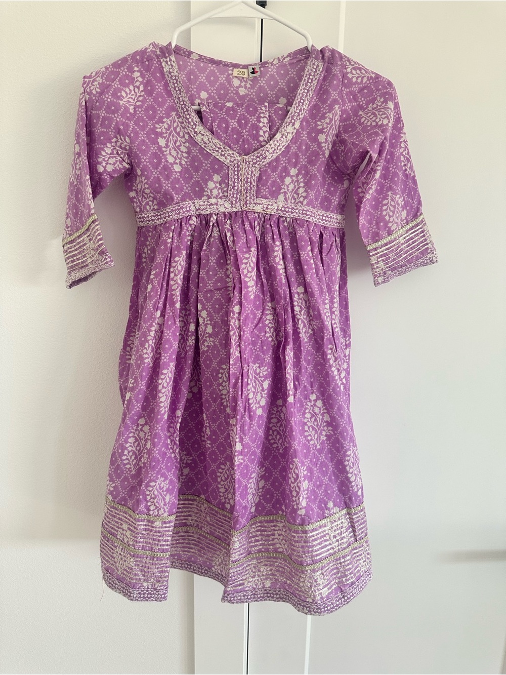 Indian Girls' Purple kurtha sharara set